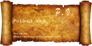 Polónyi Vajk névjegykártya